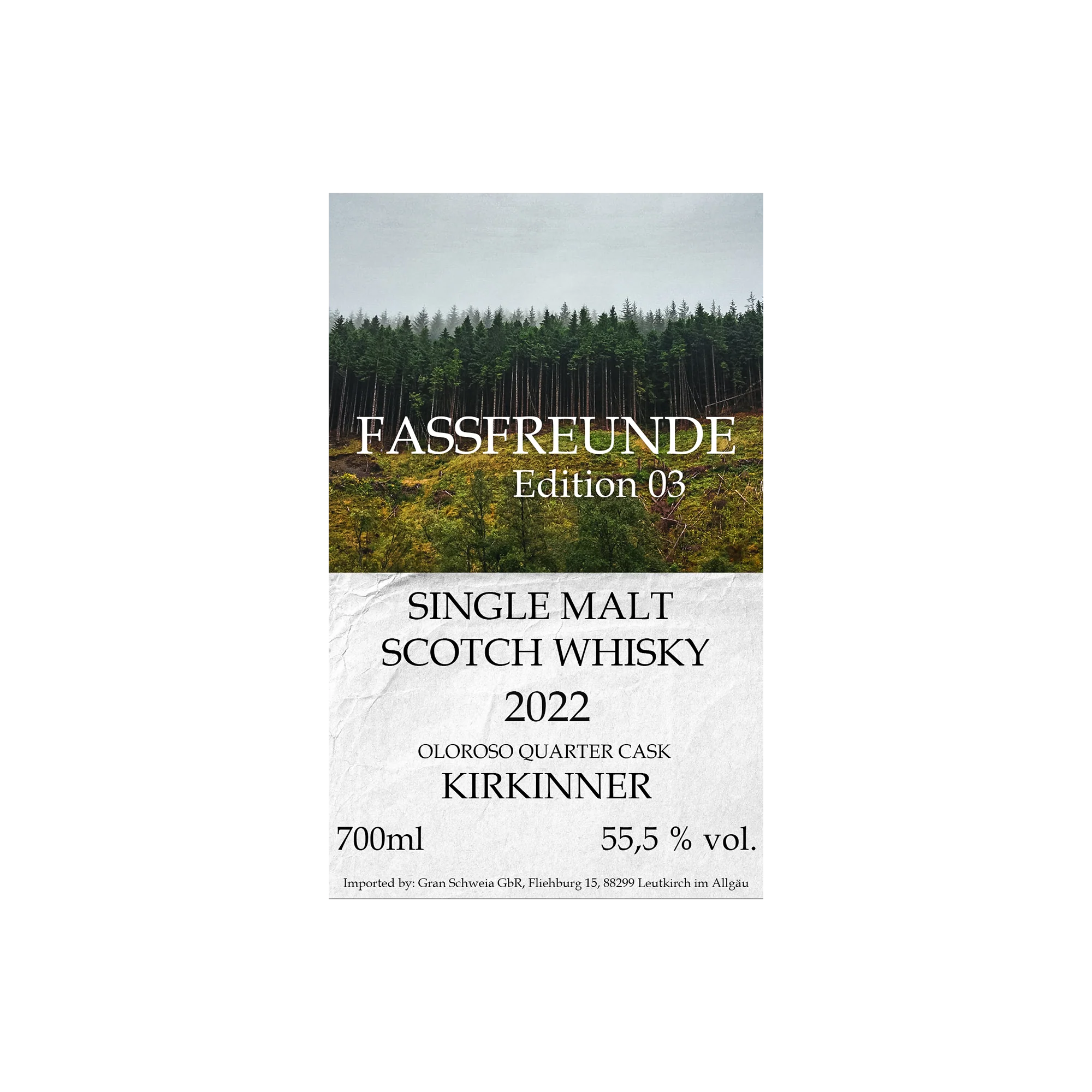 Vorbestellung Single Malt Scotch Whisky Fassfreunde Edition No. 03 2022/2026 Kirkinner Oloroso Cask